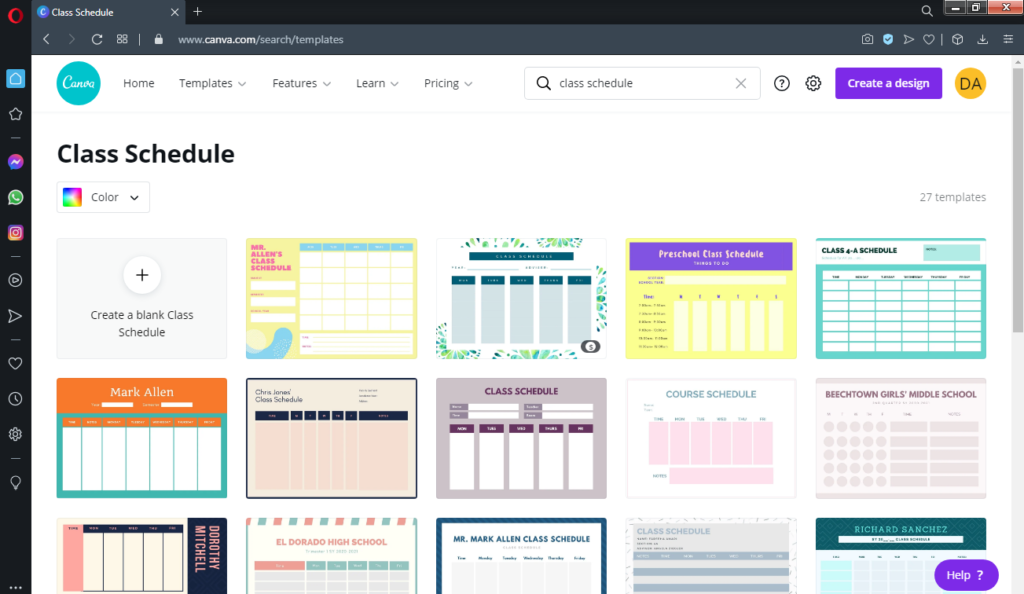 Cara Membuat Jadwal Pelajaran Dengan Canva - DwiAY (DAL1809)