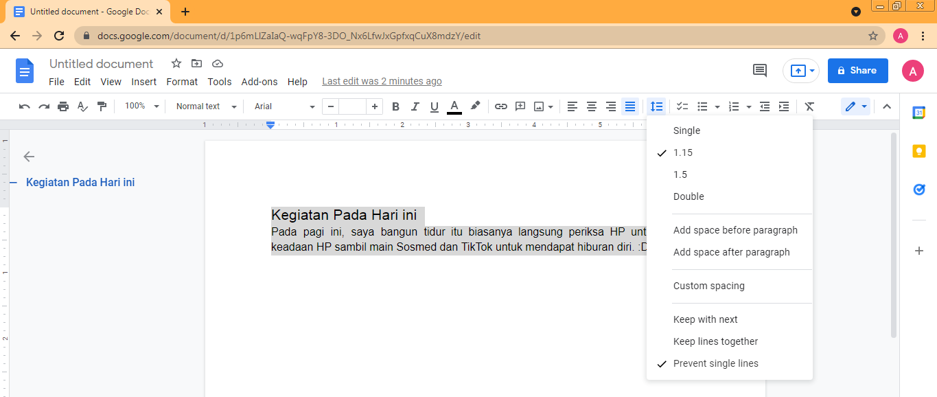 Cara Mengatur Line Spacing Di Google Docs DwiAY DAL1809   Mengatur Line Spacing Di Google Docs 2 