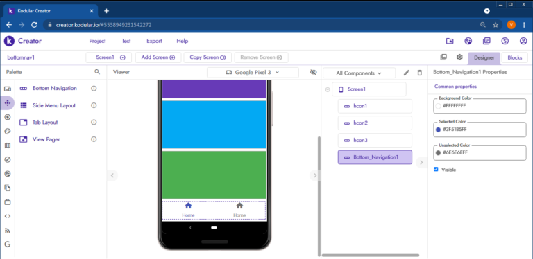 membuat bottom navigation kodular #6