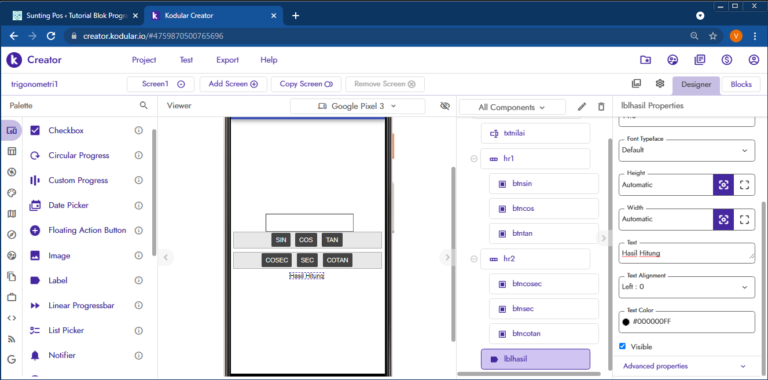 membuat kalkulator trigonometri kodular #7