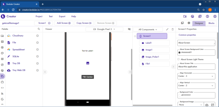 menampilkan ukuran file gambar dari image picker kodular #4