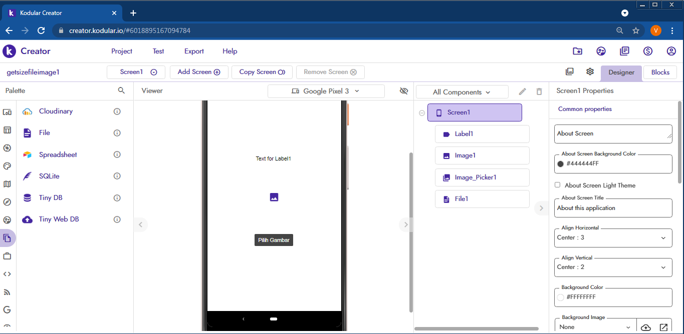 menampilkan ukuran file gambar dari image picker kodular #4