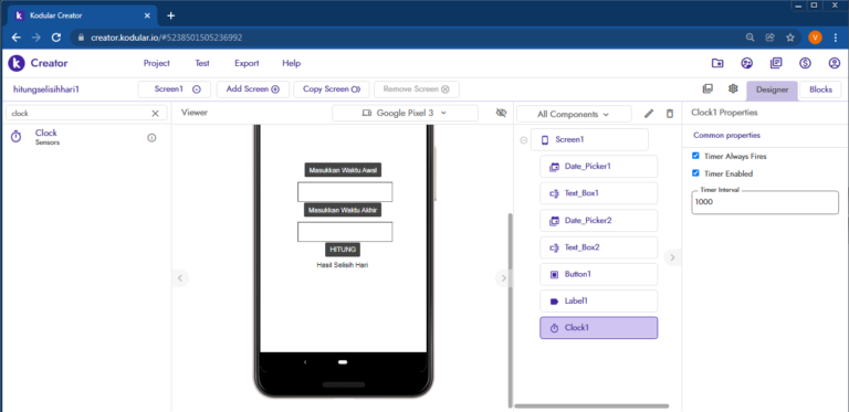 hitung selisih hari kodular #4