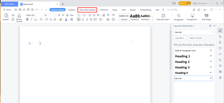 atur ukuran kertas di WPS Office pc #1