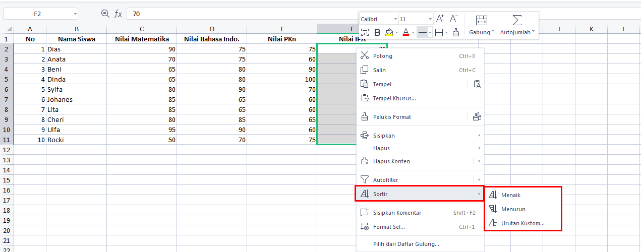 sorting data di wps office pc #3