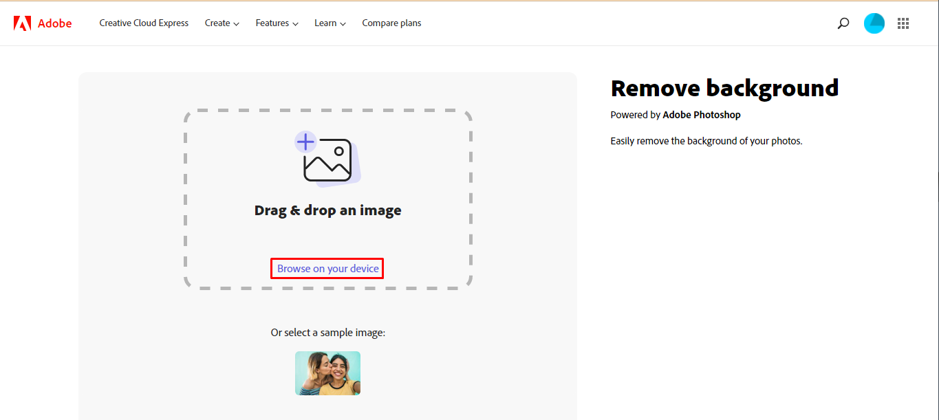 hapus background dengan adobe online #1