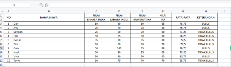 penggunaan countifs pada spreadsheet #1