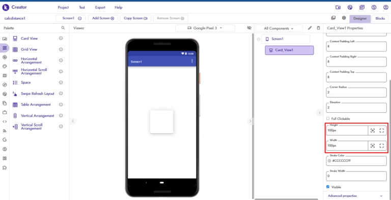 circle button dari card view di Kodular #1