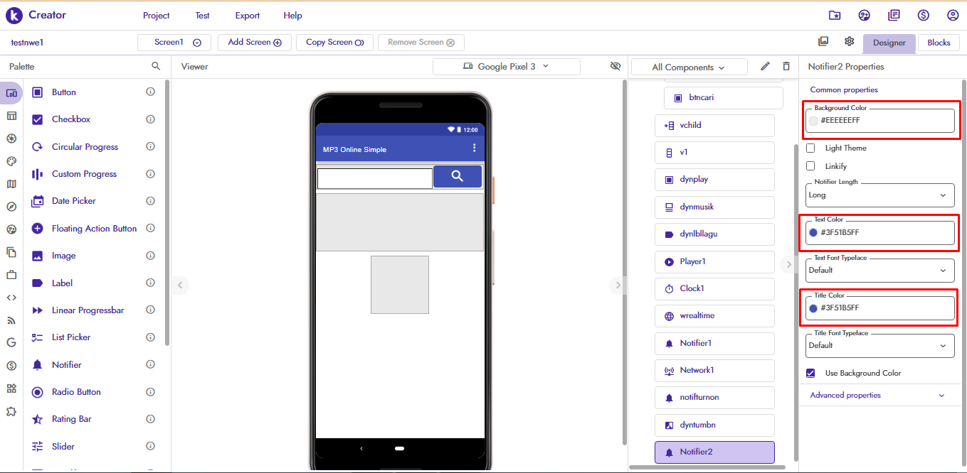 ganti warna toast app kodular #1