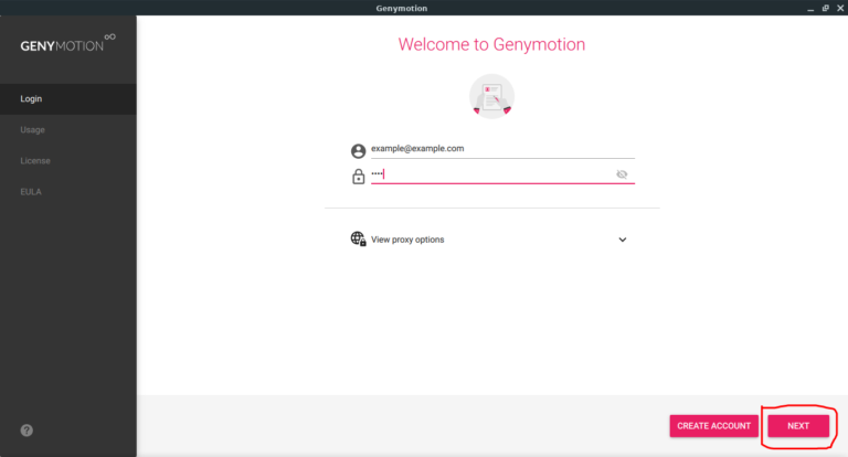 cara login genymotion di linux lite 001