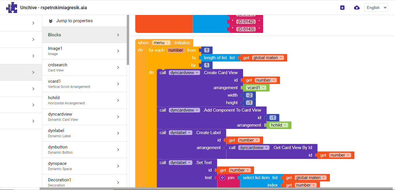 cek isi project AIA di Unchive Kodular #5a