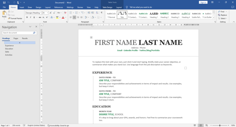 menggunakan-template-CV-Resume-di-word-2019-4