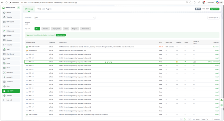 cara install PHP di aapanel pada Orange Pi Zero 3 #5