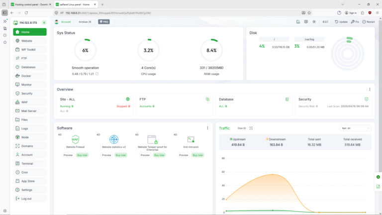 cara install aapanel di armbian dan orange pi zero 3 #5