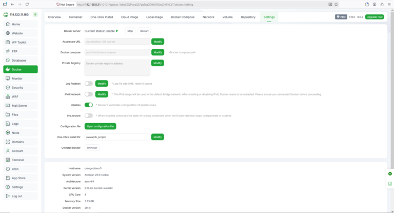 cara install docker di aapanel pada orange pi zero 3 #5
