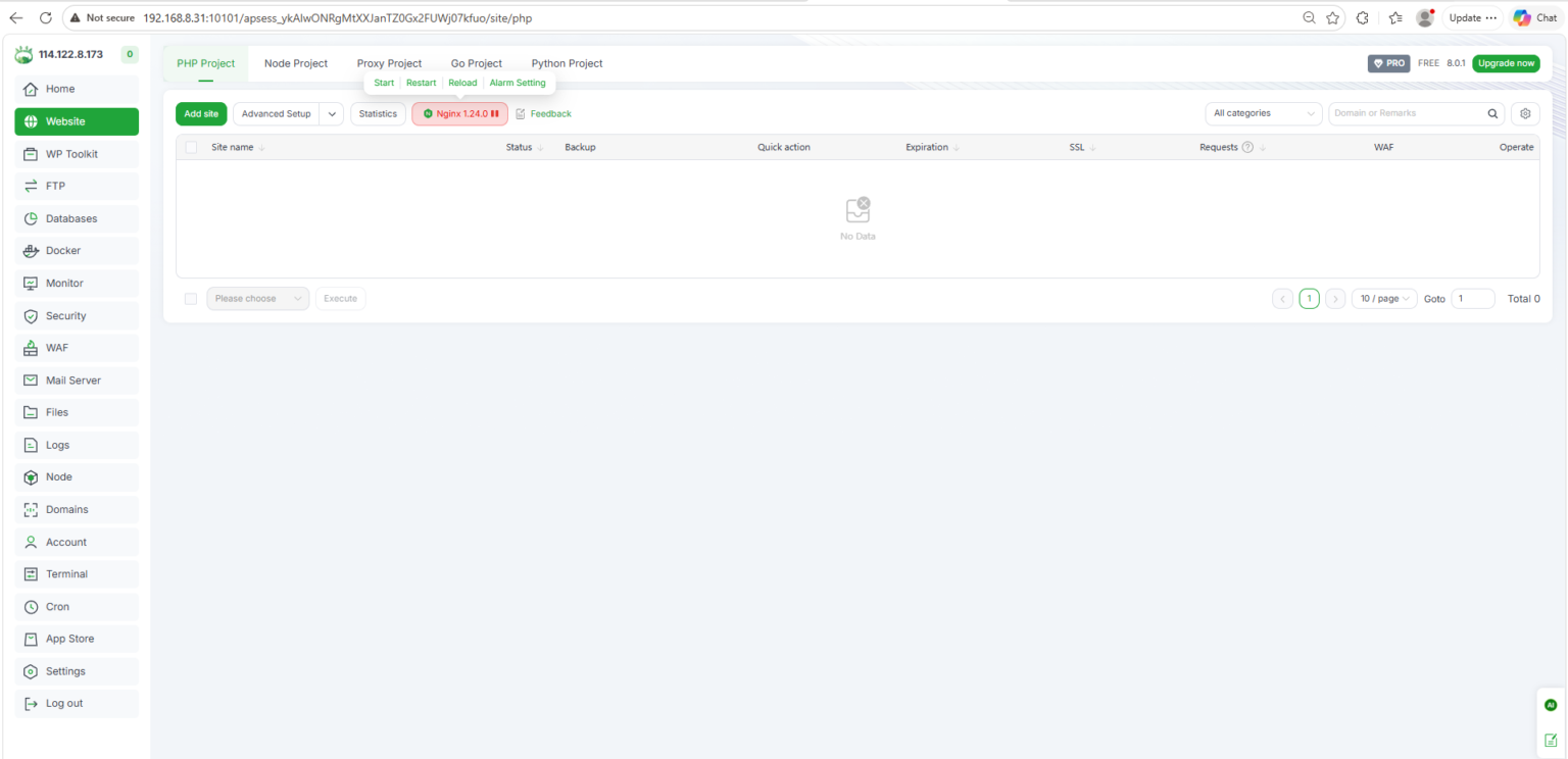 Cara Install Web Server Nginx di Aapanel pada Orange Pi Zero 3 ...