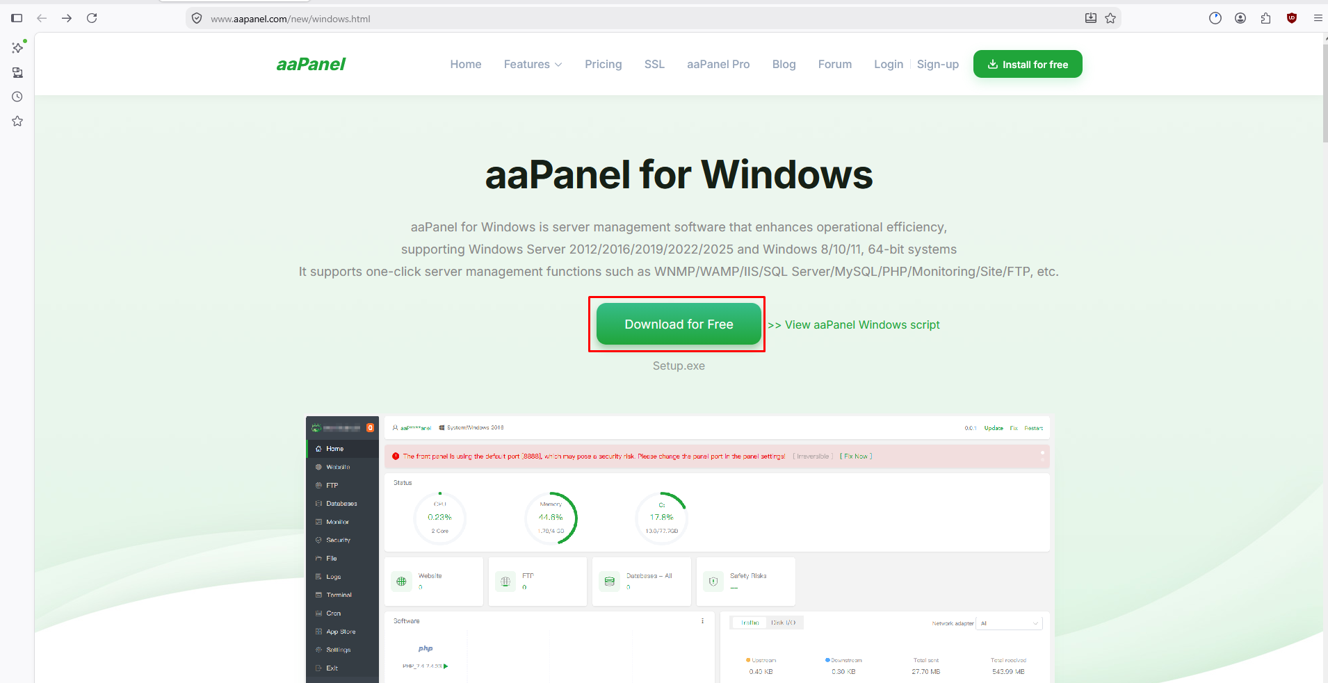 CARA INSTALL AAPANEL DI WINDOWS